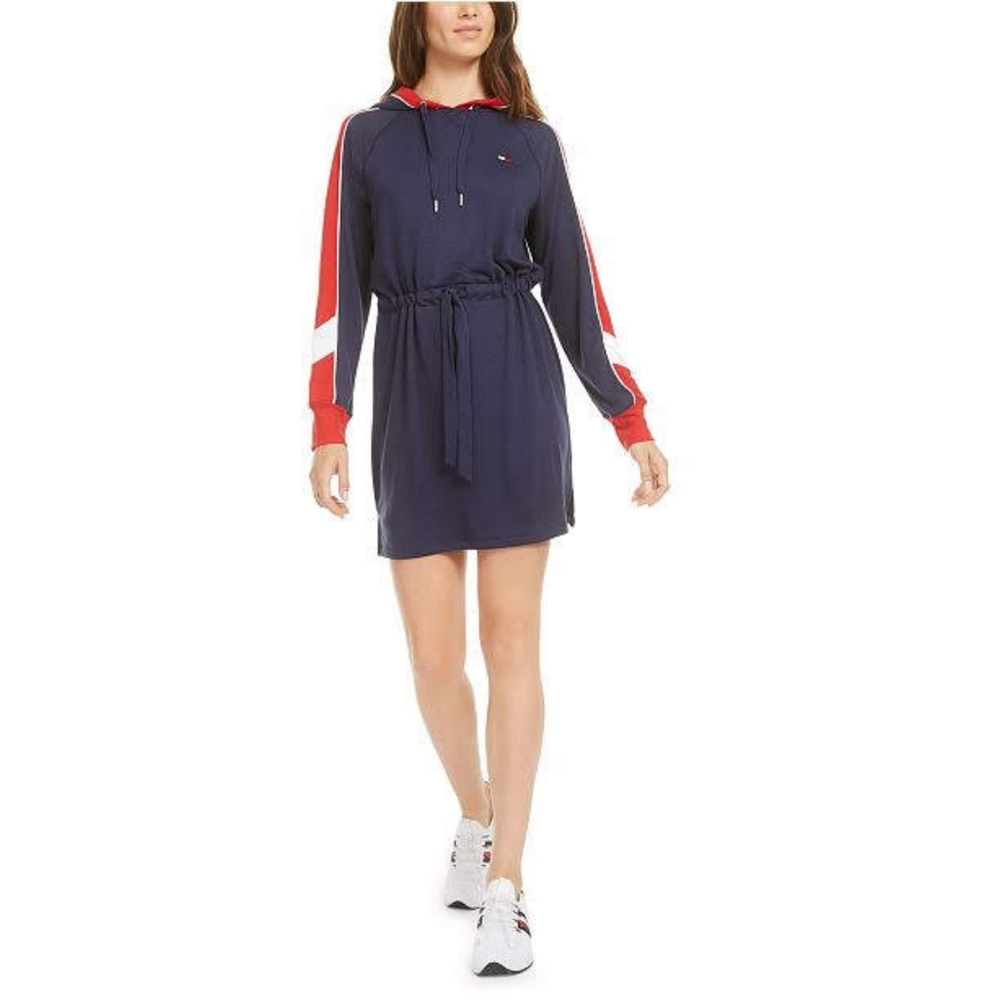 NWT Tommy Hilfiger Hooded Drawstring-Waist Dress